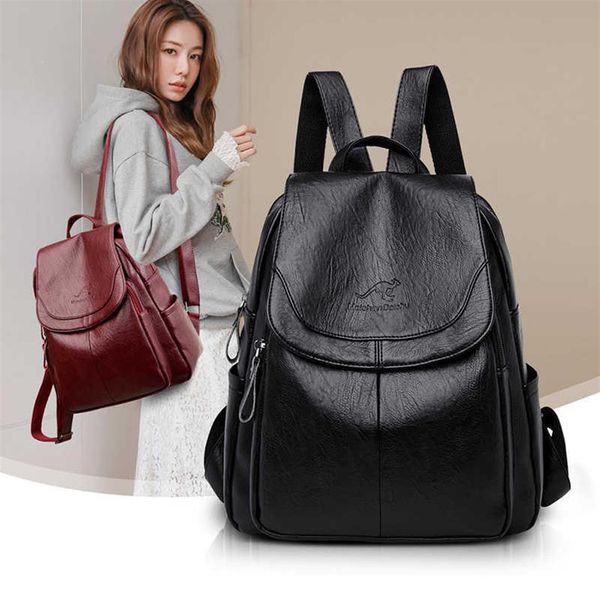 2022 Luxus Marke Frauen Rucksack Hohe Qualität Leder Rucksäcke Reise Rucksack Mode Schule Taschen für Mädchen mochila feminina227p