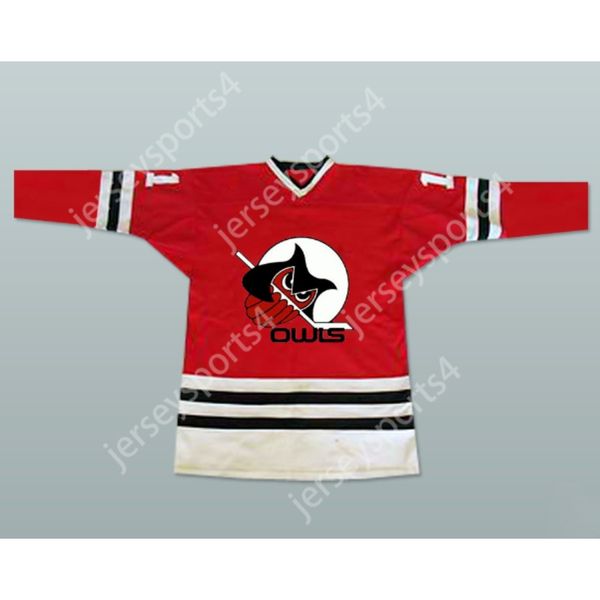 Custom Columbus Owls IHL Hockey Jersey Red New Top Stitched S-M-L-XL-XXL-3XL-4XL-5XL-6XL