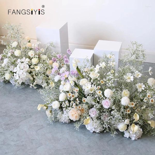 Flores decorativas evento de casamento babys respiração floral linha arranjo parede festa peça central decoração palco estrada chumbo chão flor prop