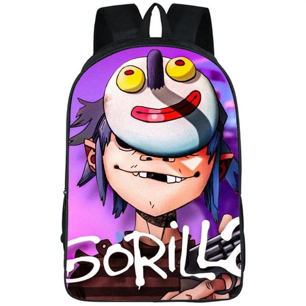 Rucksack Damon Albarn Gorillaz Print Daypack Tank Girl Schultasche Musik Rucksack Satchel Schultasche Po Day Pack200O