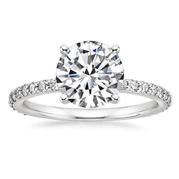 Anelli a grappolo EAMTI Argento sterling 925 per donna 1/25 CT Solitario rotondo Anello di fidanzamento con zirconi cubici Misura promessa 4-122051