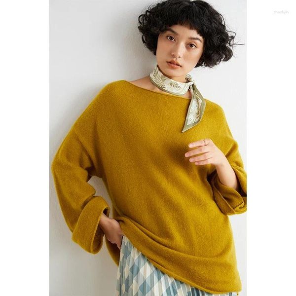 Женские свитера на заказ, овечий осенний кашемировый свитер, тонкий стильный пуловер, женские топы, женские свободные вязаные джемперы большого размера, рубашка для девочек