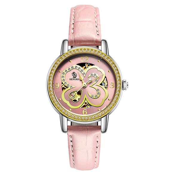 SENORS wengle New Clover Automatic Ms Orologi meccanici di alta qualità in vera pelle Commerce attraverso il fondo Orologi da donna230Q