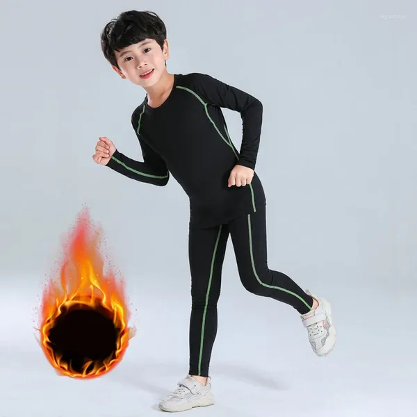 Tute da uomo Ragazzi Ragazze Intimo termico invernale Set Velluto caldo Thermo Masculino Pantaloni lunghi da fitness per bambini