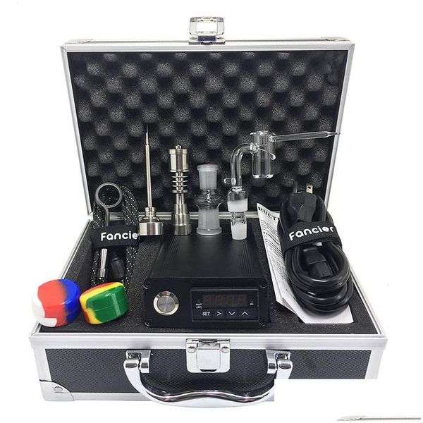 Accessori Enail Kit per scatola elettrica per unghie Dab 100W 110V 220V Regolatore di temperatura Kavlar Coil Bangers Chiodi al quarzo completi per vetro Dh9Tp