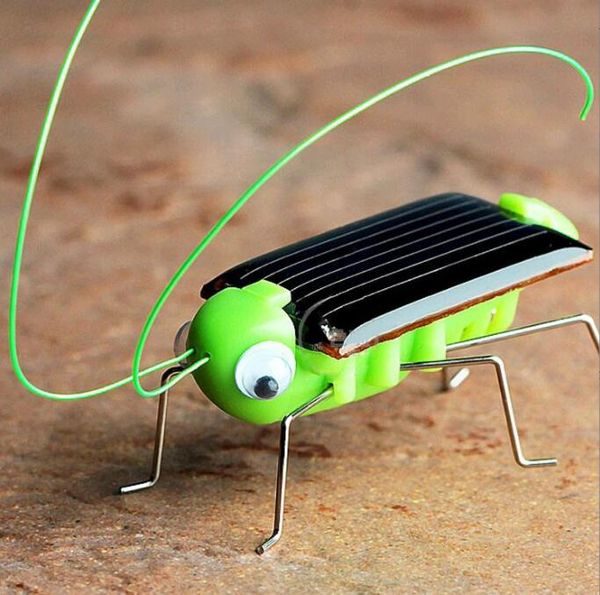 Diy novelly worm carro brinquedo criativo diversão energia solar robô inseto gafanhoto gafanhoto crianças brinquedos educativos presentes promocionais