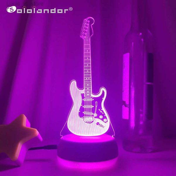 Gece Işıkları Akrilik Masa Lambası Dokunma Uzaktan Kumanda 3D Bas gitar Keman Ev Oda Dekor Led Işıklar Lambalar Yaratıcı Gece Işıkları Tatil Hediyesi YQ231204