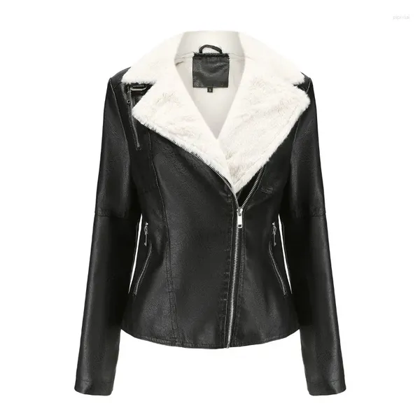 Giacca da donna in pelle ZXRYXGS Premium Pu dimagrante cappotto corto da donna 2023 Autunno Inverno Abbigliamento di tendenza moda