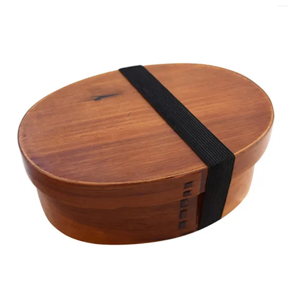 Stoviglie Bento Box giapponesi Scatola da pranzo in legno Stoviglie per sushi in legno naturale fatte a mano Utile per adulti