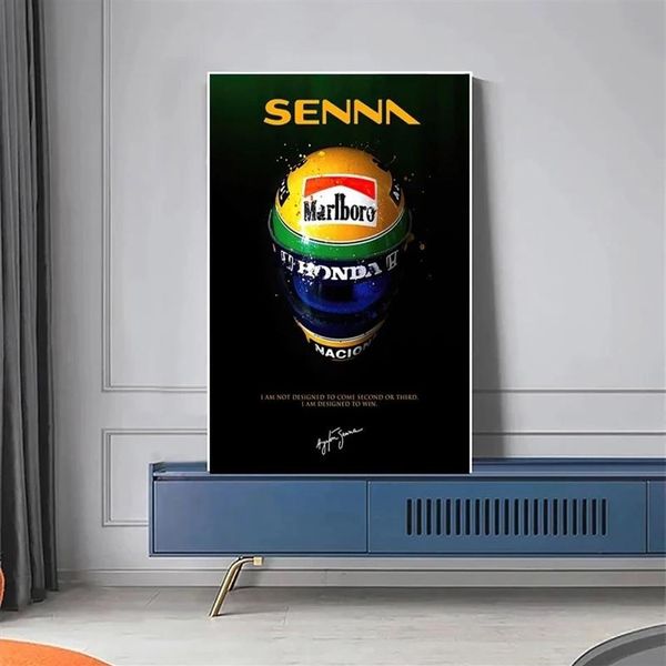 Moderno F1 Racer Casco Pittura su tela Poster Famoso mondo di Formula 1 DHAMPION Dipinti Stampe Graffiti Wall Art Pictures Home De2807