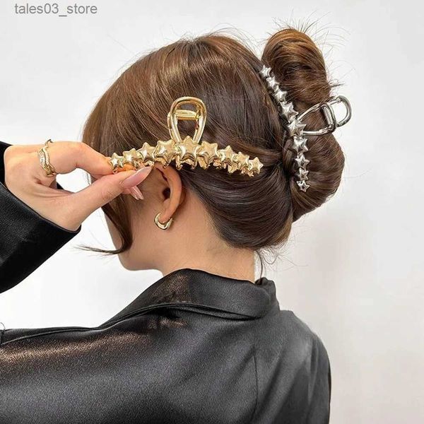 Kopfbedeckung Haarschmuck Harajuku Stern Pentagramm Haarklammern Y2K Süße Mode Haarspangen Krabbe für Frauen Große Haarklammern Mädchen Haarschmuck Kopfbedeckung Q231204