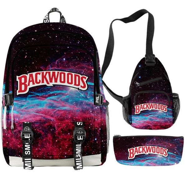 Rucksack BACKWOODS 3D-Tasche Sternenhimmel bedruckte Peripherie Cooler und einfacher dreiteiliger Anzug für Männer Frauen mit USB-Aufladung1909