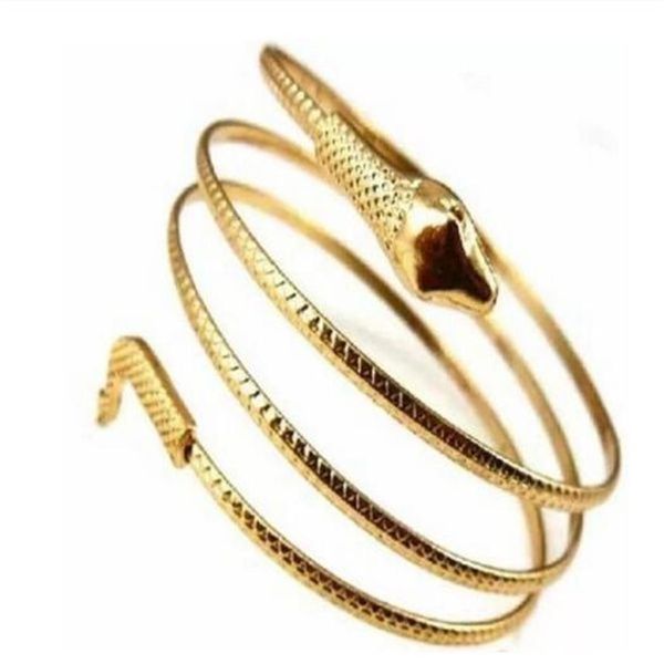 Festa barcelets punk moda enrolado cobra espiral braço superior manguito armlet braçadeira pulseira masculino jóias para mulher gc1488266z