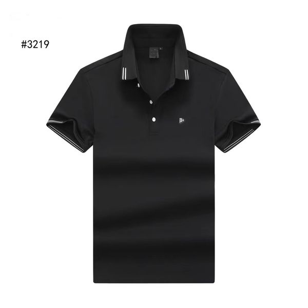 Herren-Poloshirts, Stickerei, Sommer, Luxus-T-Shirts, Polo-Herrenmode, Designer-Polo-T-Shirt aus Baumwolle, modisch, britisch, einfarbig, atmungsaktiv, Revers, kurze Ärmel, seitlich, M-3XL