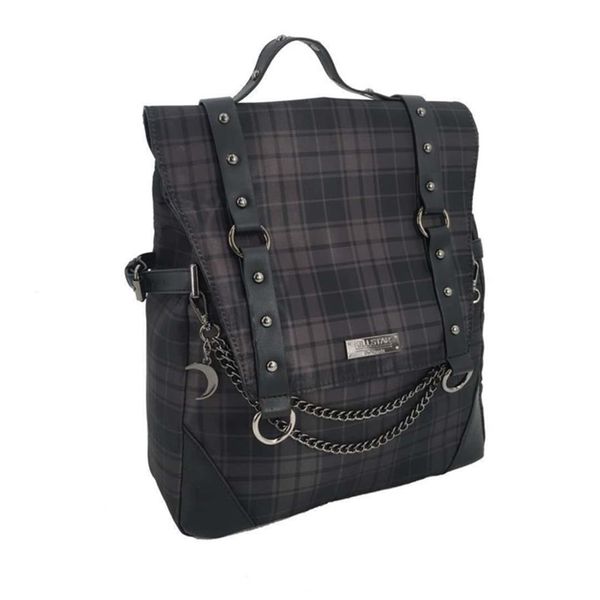 Zaino a catena scozzese gotico punk rock Zaino da donna Techwear Goth Sac A Dos Mochilas Borse da scuola per ragazze adolescenti Bagpack 210913267A