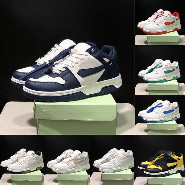 Homens Sapatos Casuais Designer Sapatilhas Virgils 30mm Low Tops Fora do Escritório Couro Sneaker Azul Escuro Branco Verde Homens Treinadores Royal Azul Areia Cinza Amarelo Preto Mulheres Sapato