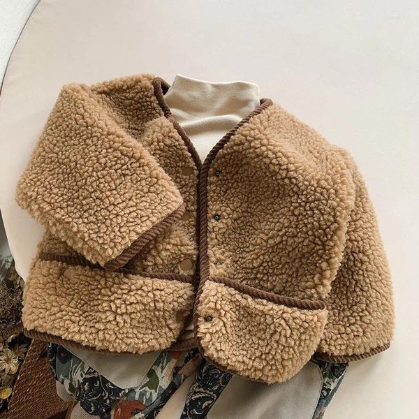 Jacken Dicker Berber-Fleece-Mantel für Jungenkleidung Winter warme Kinder-Outwear-Kind-Kleinkind-Mädchen-Kleidung 1-8 Jahre Babysachen