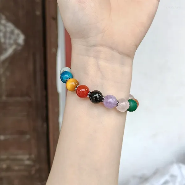 Filo multicolore imitazione braccialetto multi tesoro amanti stile cinese moda cinese-chic retrò imitazione pietra naturale