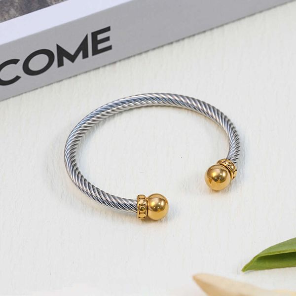 Bracciale DY braccialetti con cavi firmati gioielli di modaSfera rotonda a forma di C in acciaio inossidabile con personalità versatile e di vendita calda per uomini e donne