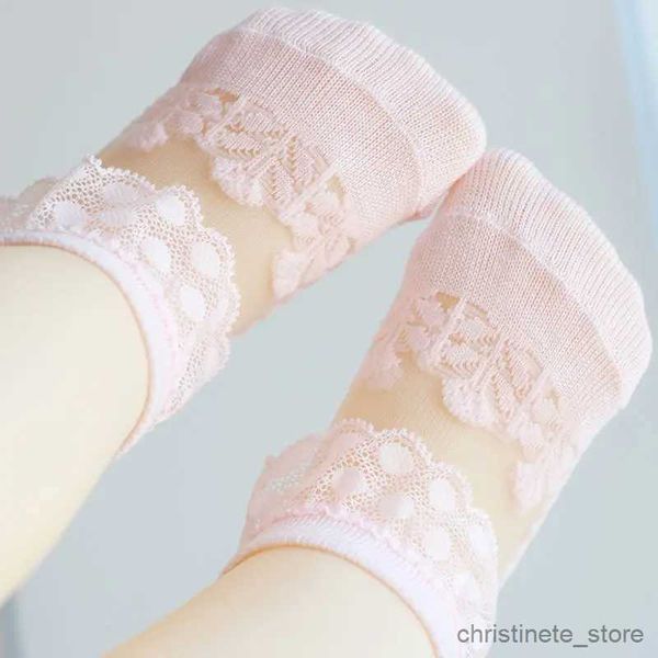 Детские носки Детские носки для маленьких девочек Летние кружевные рюшами Принцесса Детские короткие дышащие хлопковые тонкие носки для танцев для малышей R231204