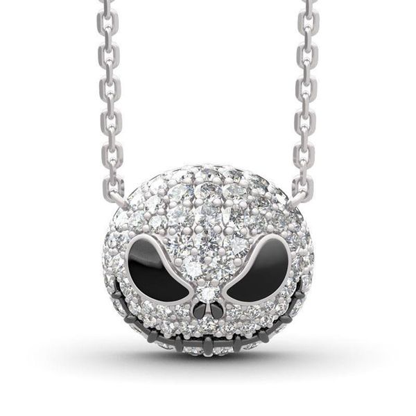 Nightmare Before Christmas Skelett Halskette Jack Skull Kristalle Anhänger Frauen Hexe Goth Gothic Schmuck Ganzes J1218301n