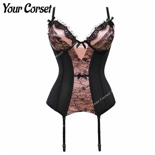 Altre mutandine Lingerie sexy Corsetto Top Bustier in pizzo vittoriano Reggicalze Set erotico privato bowknot con 231204