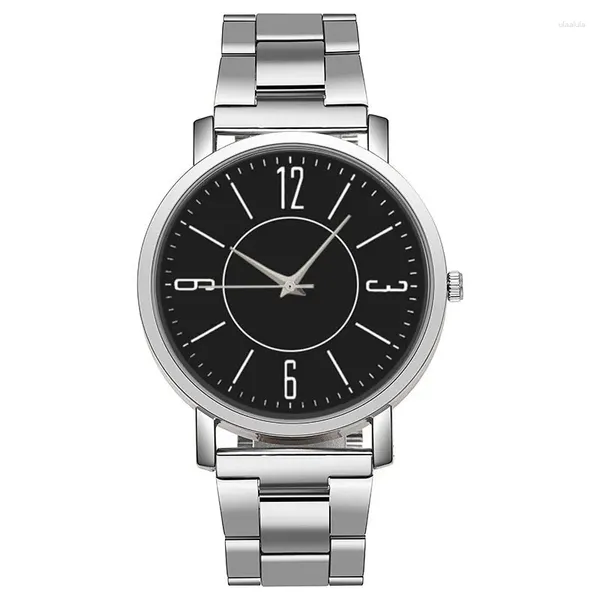 Relógios de pulso casal relógio para homens mulheres vida à prova d 'água relógio de mão de quartzo simples digital dial relógios de aço inoxidável