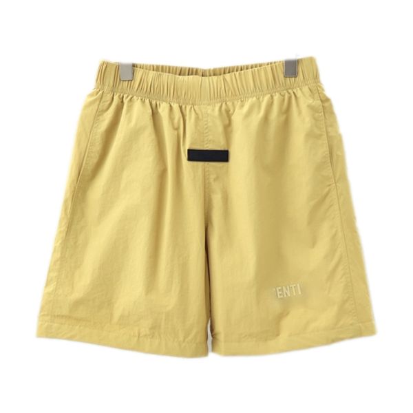 Essentialshirts mulheres shorts de grife homens amarelo leve cordão nylon shorts treino relaxado respirável calças de verão homens bolsos cortados shorts cargo