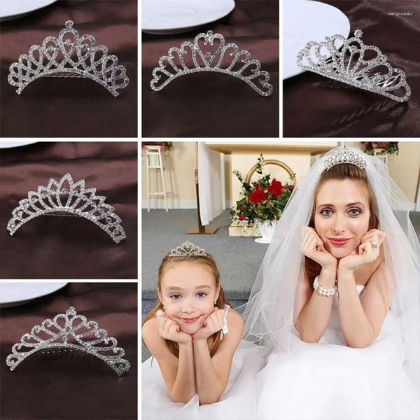 Accessori per capelli Strass Principessa Diademi di cristallo Tiara di perle Corone lucenti Pettine da sposa