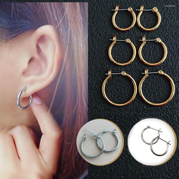 Orecchini a cerchio in argento sterling 925 semplici piccoli rotondi per donna uomo orecchino a cerchio geometrico gioielli hip-hop per feste di moda