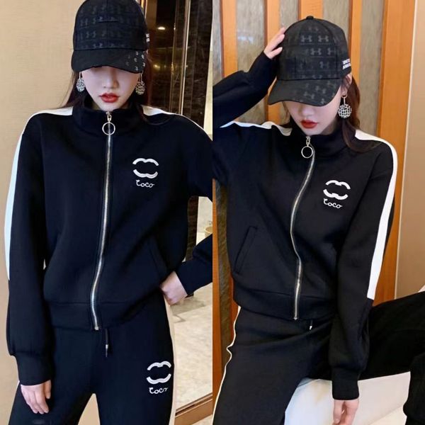 Conjunto esportivo de duas peças para mulheres no outono e inverno 2023, novo popular estilo solto e moda emagrecedora, moletom com capuz estilo rua explosivo, casual