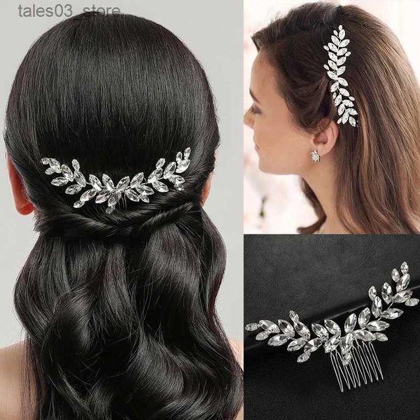 Headwear acessórios de cabelo casamento pente cabeça jóias noiva grampos de cabelo headpiece cristal mulheres tiaras acessórios de cabelo nupcial feminino ornamentos de cabelo 2023 q231204