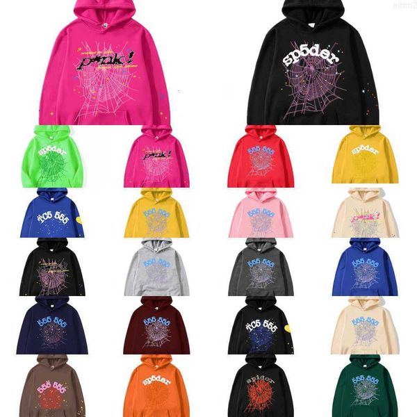 Sp5der 555 Spider Hoodie Designer Mulheres Pulôver Rosa Vermelho Jovem Thug Hoodies Homens Mulheres Bordado Web Moletom Corredores Tsqz EH2P