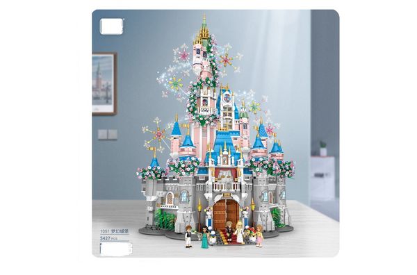 Bloco de construção 1051 Dream Castle grande modelo de construção menina difícil montagem