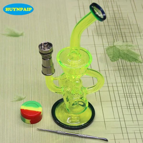 Neueste farbige Bong mit Domeless Titannagel Faberge Wasserpfeife Glasbongs Wasserpfeifen Recycler Filter Perkolatoren Rauchen