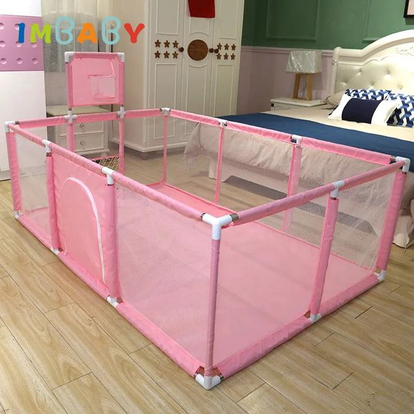 Baby Rail IMBABY Parco Giochi Rosa Corralitos con Cancello da Calcio Singolo Palline Recinzione Piscina Recinto per Bambini da 0 a 6 Mesi 231204