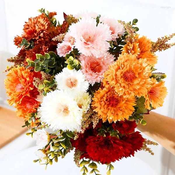 Fiori decorativi Girasoli artificiali 30 cm Falso Gerbera Seta Margherita Fiore Simulazione Bouquet Decorazioni per il giardino domestico Matrimonio per feste