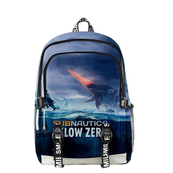 Mochila subnautica abaixo de zero homens mulheres tecido oxford saco de escola moda estilo adolescente menina criança travel240w