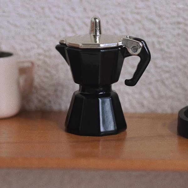 Bahçe Dekorasyonları 2 PCS Ev Kahve Yapımı Pot Espresso Mini Kettle Model Pretend Mutfak Pervane