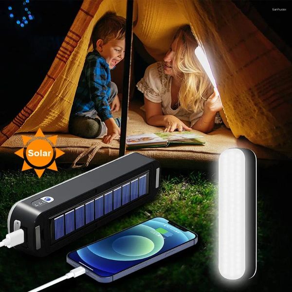 Tragbare Laternen Solar Camping Lichter Zelt Laterne Wiederaufladbare Wasserdichte Angeln Lampe USB Led Outdoor