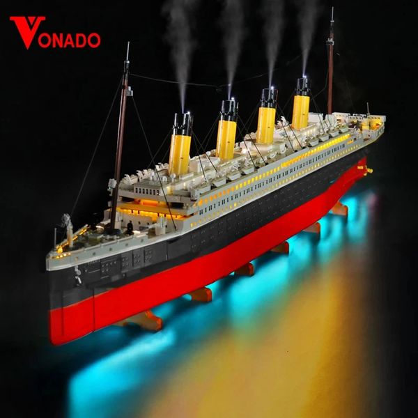 Modello pressofuso Vonado Set di illuminazione a LED per 10294 Titanic Stampo da collezione Nave Giocattolo Kit luce non incluso nel modello di blocco 231204