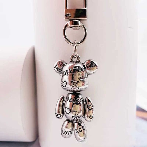 Portachiavi in metallo Robot mobile Coniglio Orso Portachiavi Cellulare Gingillo Airpods Portachiavi Borsa carina Borsa Charms Uomo Donna Accessori YQ231204