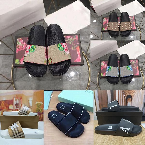 Tasarımcı Terlik Klasikler Kadın Erkekler Sandalet Kalite Şık Terlik Moda Sandal Erkekler Kadın Terlik Düz Ayakkabı Slayt Sandal 35-46