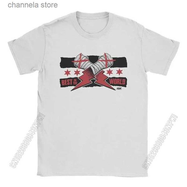 Camisetas masculinas cm punk aew melhor na camiseta de camiseta de algodão vestido de algodão vintage elegante chique camiseta camiseta de camiseta t-shirts t231204