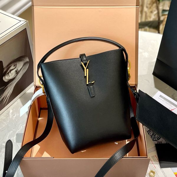 Umhängetasche Le 37 Luxurys Handtasche Designer -Tasche Damen Yslbags Cleo Bucket Bag Man Leder Crossbody Pochette Tasche Bag Marke Travel Hobo Clutch Black Bags Geldbeutel 395