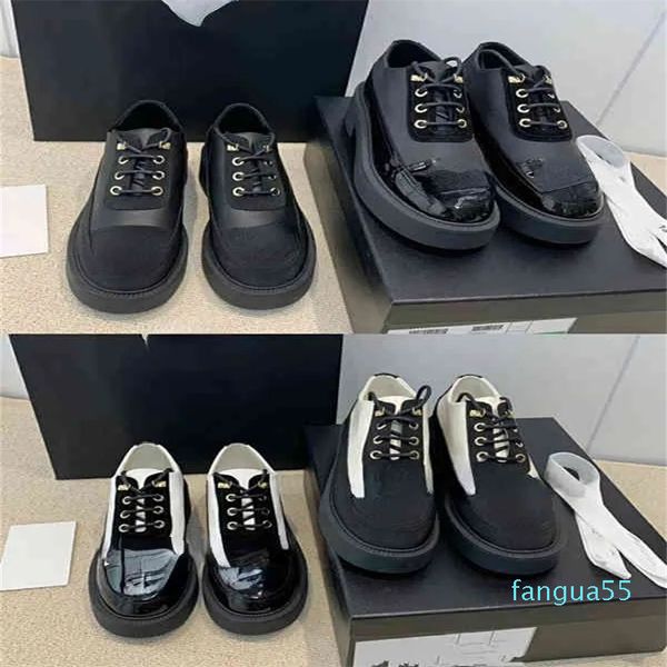 Marka Sıradan Ayakkabı Tek Ayakkabı Yeni Siyah Beyaz Renk Eşleşen Düz Alt Yuvarlak Kafa Çözülmüş