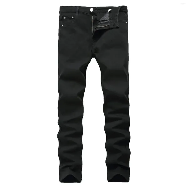 Männer Hosen Jeans Slim Fit High Stretch Schwarz Denim Hosen Koreanische Streetwear Gerade Vintage Mode 2023