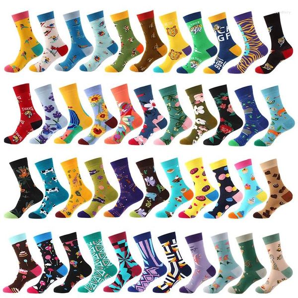 Frauen Socken 2 Paare/los Hip Hop Harajuku Skateboard Neuheit Yoga Giraffe Schokolade Kuchen Milchvieh Tiger Mode Lässig Lustig