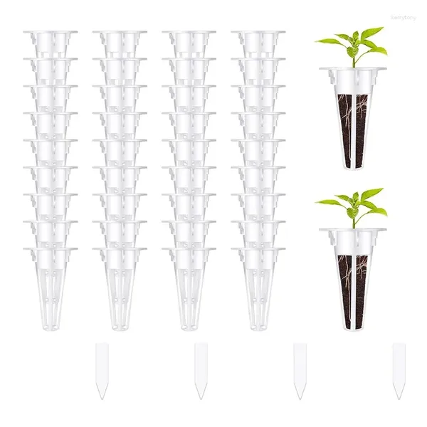 Grow Işıkları 100 PCS Sepetler Hidroponik Tohum Başlangıç ​​Pods Değiştirme 100 PC ile Uyumlu Bitki Etiketleri Dayanıklı