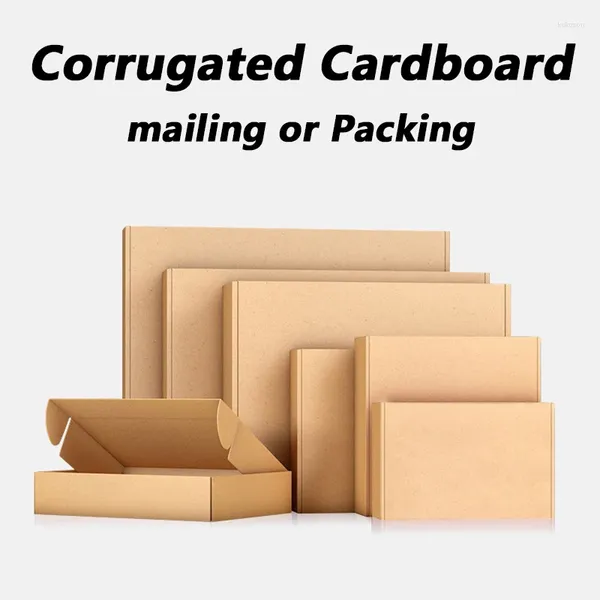 Hediye Sargısı 10 Pack Kraft Paper Mevcut Kutular Küçük İşletme Karton Noel Düğün Kutusu için Oluklu Mailer
